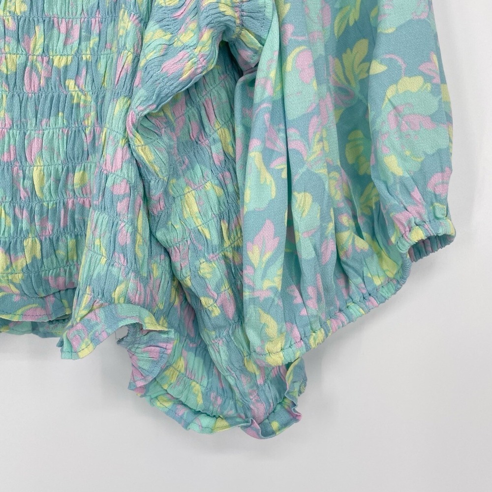 BP Womens Off Shoulder Coquette Fairycore Flutter Sleeve Pastel Floral Blouse 3X - Picture 6 of 8